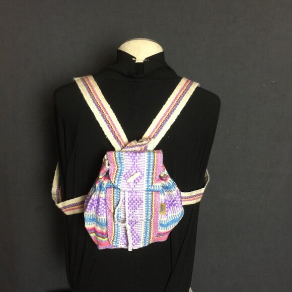 Pinzon Backpack Colorful Woven Fabric Rainbow Pride Pocket Soft Made in Mexico - Picture 11 of 14